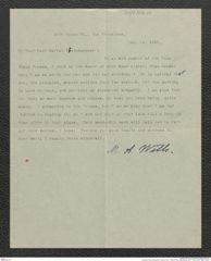 Nachlass Franz Steindachner, Brief von M. A. Wills an Franz Steindachner (24.01.1912), Inv.Nr. 598.02, Seite 1